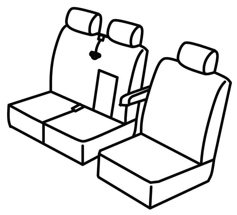 Set coprisedili Superior - Nocciola - su misura per Ford Tourneo Custom (10/12>)