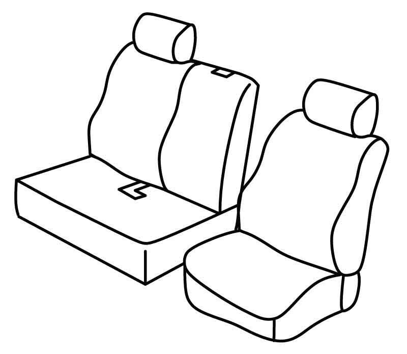 Set coprisedili Superior - Nero/Grigio - su misura per Hyundai H1 (02/08>)