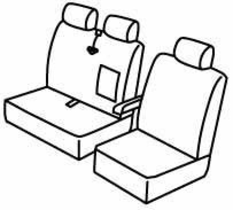 Set coprisedili Superior - Nero/Blu - su misura per Mercedes Sprinter (06/06>05/18)  - Volkswagen Crafter (04/06>12/16)