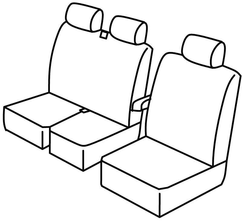 Set coprisedili Superior - Nero/Grigio - su misura per Nissan Interstar (07/02>12/10)