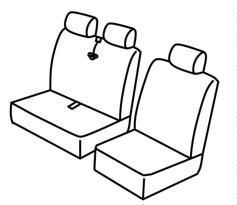 Set coprisedili Superior - Grigio/Nero - su misura per Opel Vivaro (08/01>12/13)