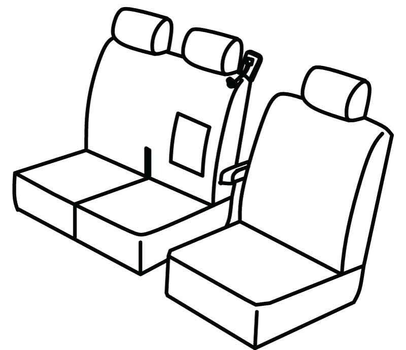 Set coprisedili Superior - Grigio/Nero - su misura per Peugeot Expert (04/16>)