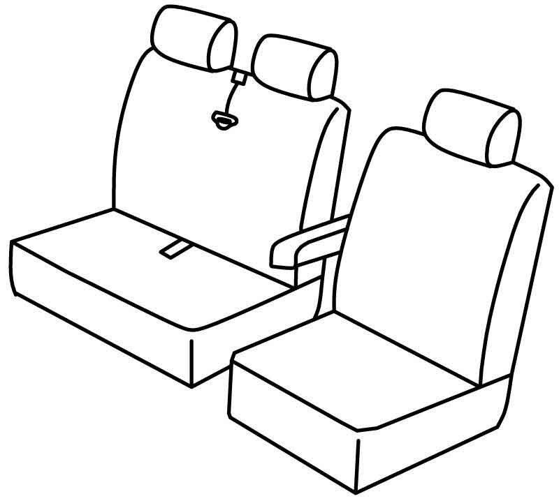 Set coprisedili Superior - Nero/Grigio - su misura per Renault Master (07/97>01/10) Dal 2002