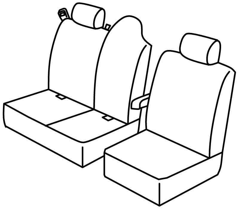 Set coprisedili Superior - Grigio/Nero - su misura per Opel Movano (08/10>)  - Renault Master (02/10>)