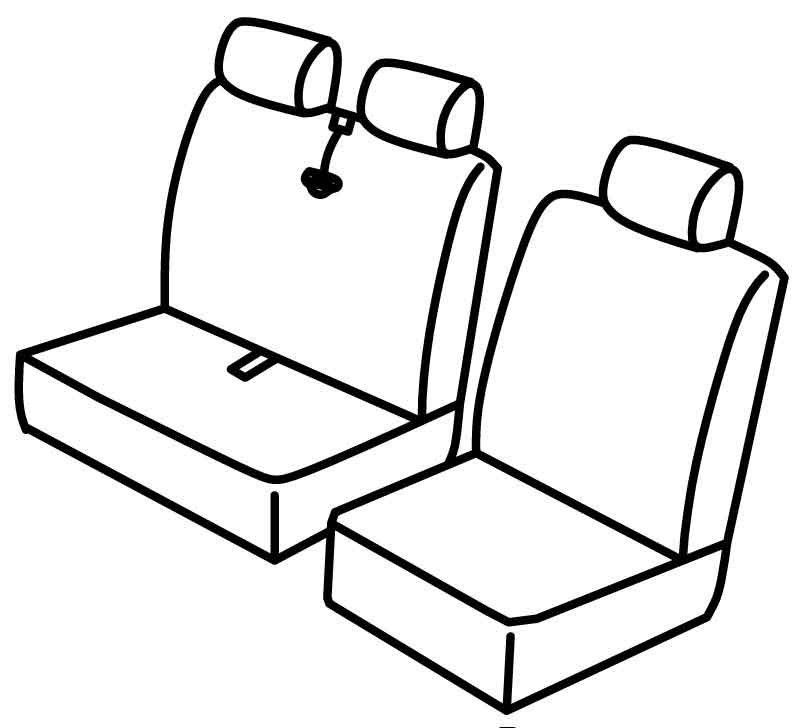 Set coprisedili Superior - Grigio/Nero - su misura per Renault Trafic (03/01>05/14)