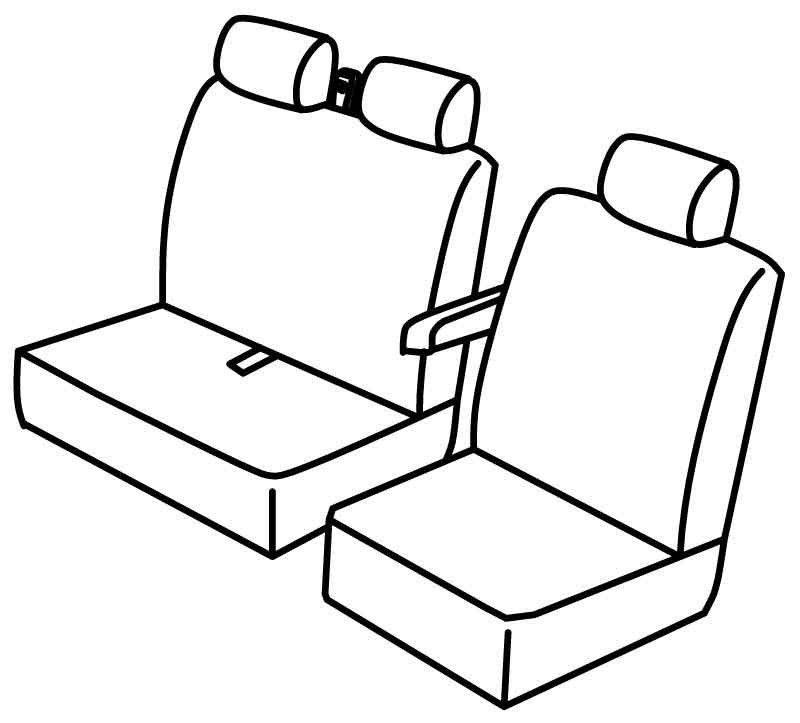 Set coprisedili Superior - Nero/Grigio - su misura per Opel Movano (08/10>)  - Renault Master (02/10>)