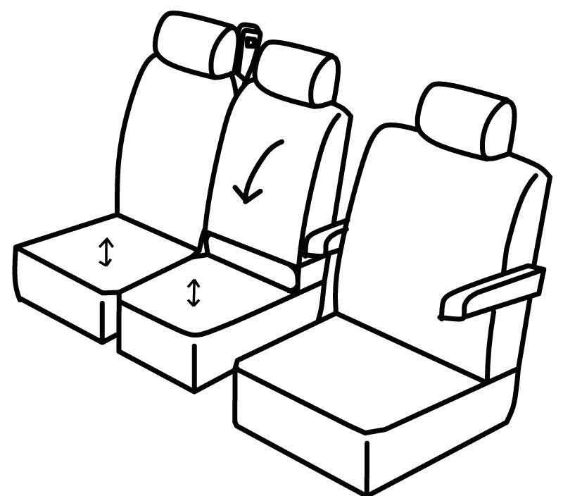 Set coprisedili Superior - Nero/Grigio - su misura per Volkswagen Crafter (01/17>)