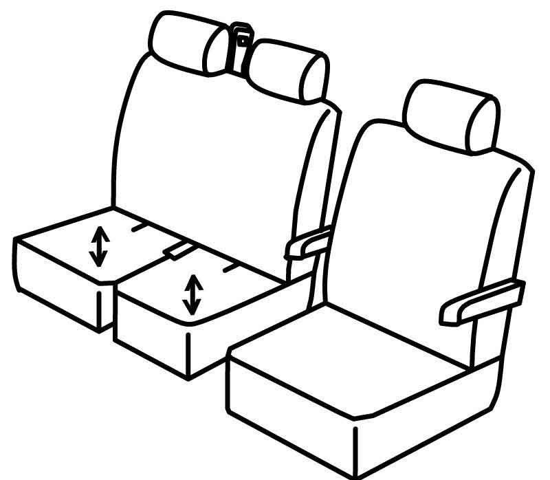 Set coprisedili Superior - Nero/Grigio - su misura per Volkswagen Crafter (01/17>)