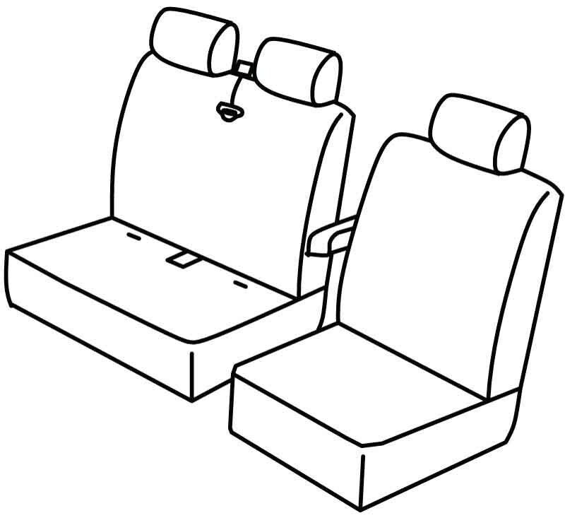 Set coprisedili Superior - Nero/Grigio - su misura per Volkswagen Crafter (01/17>)
