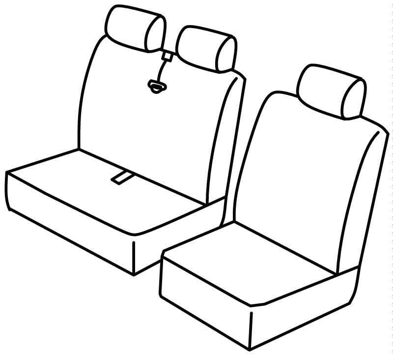 Set coprisedili Superior - Nero/Rosso - su misura per Iveco Daily (05/99>04/06)