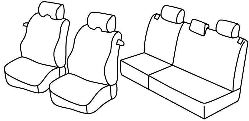 Set coprisedili Superior - Nero/Grigio - su misura per Honda Jazz (10/01>10/08)