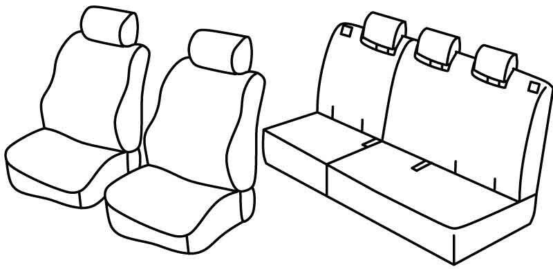 Set coprisedili Superior - Nero/Rosso - su misura per Honda Jazz (02/11>08/15)