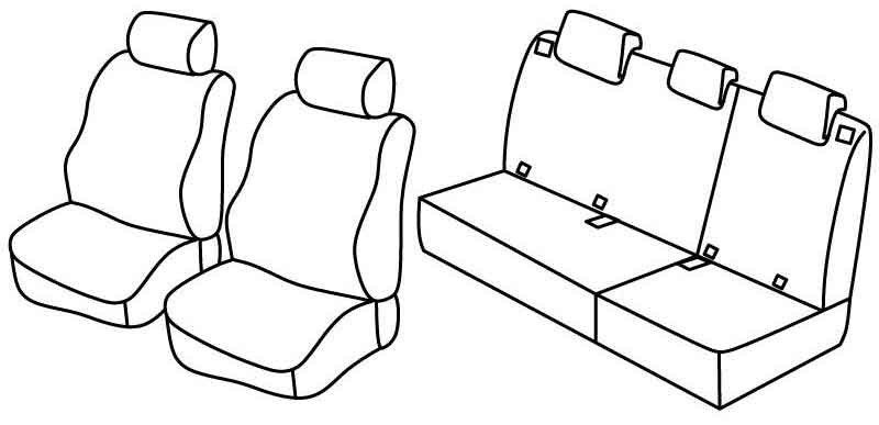 Set coprisedili Superior - Nero/Rosso - su misura per Kia Picanto (04/04>04/11)