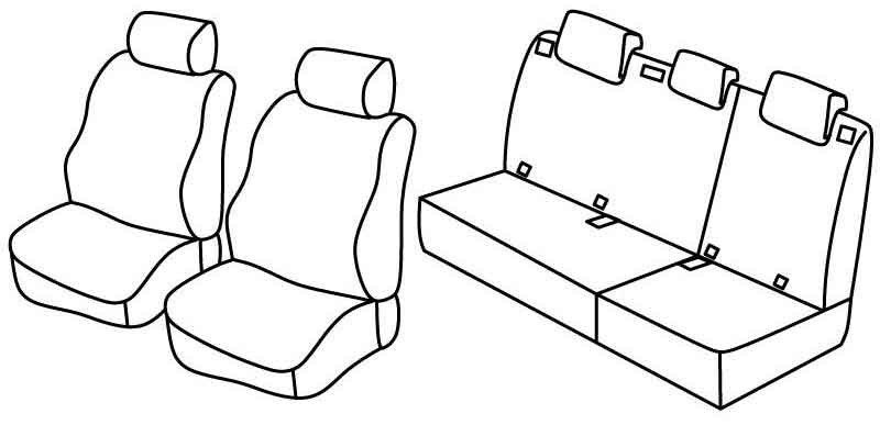 Set coprisedili Superior - Nero/Rosso - su misura per Kia Picanto (04/04>04/11)