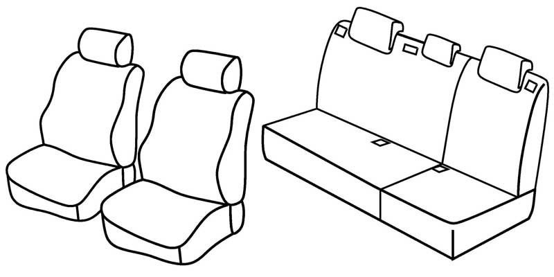 Set coprisedili Superior - Nero/Blu - su misura per Kia Picanto 5p (05/11>05/17)