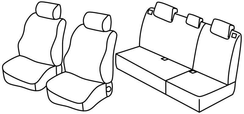 Set coprisedili Superior - Nero/Rosso - su misura per Renault Clio II 3p (03/98>09/05)