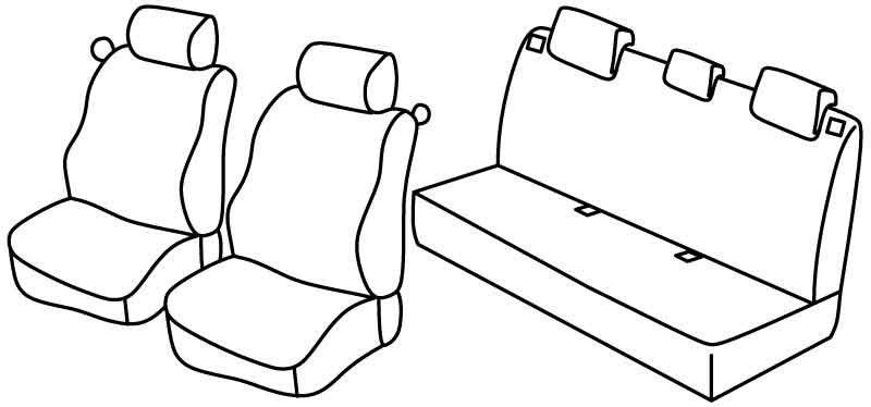 Set coprisedili Superior - Nero/Grigio - su misura per Renault Clio II 3p (03/98>09/05) dal 6/2001, No Community, No Dinamique