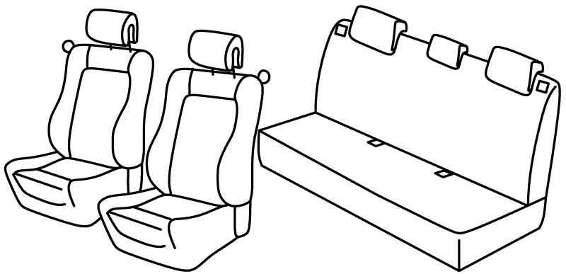 Set coprisedili Superior - Nero/Grigio - su misura per Renault Clio II 3p (03/98>09/05) dal 6/2001, Community, Dinamique