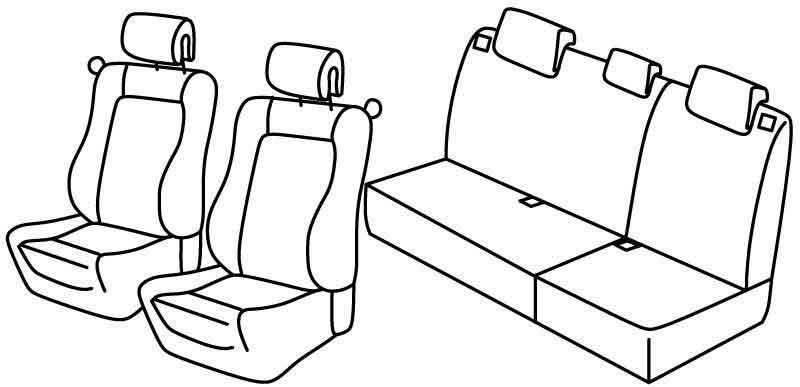 Set coprisedili Superior - Nocciola - su misura per Renault Clio II 3p (03/98>09/05) dal 6/2001, Community, Dinamique