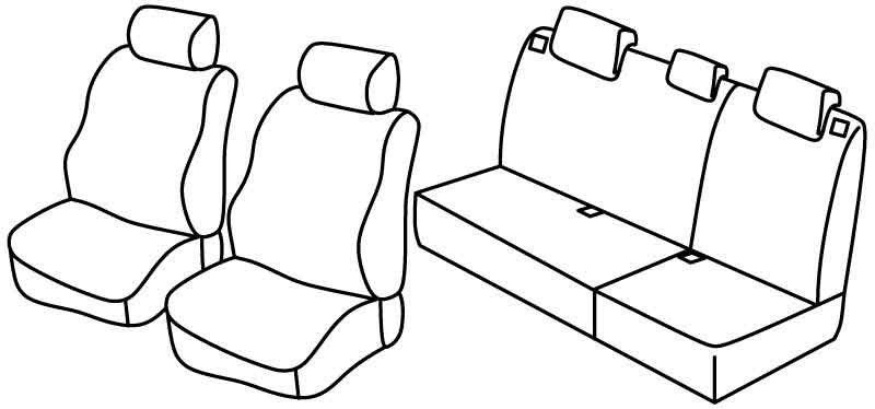 Set coprisedili Superior - Grigio/Nero - su misura per Renault Clio II 5p (03/98>09/05)