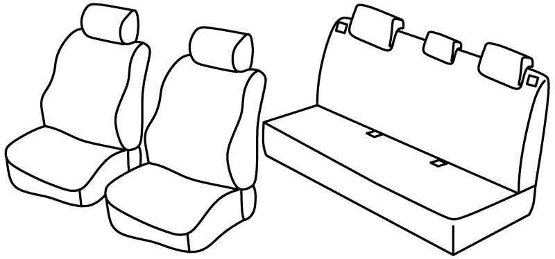 Set coprisedili Superior - Beige - su misura per Renault Clio II 5p (03/98>09/05) dal 6/2001, No Community, No Dinamique