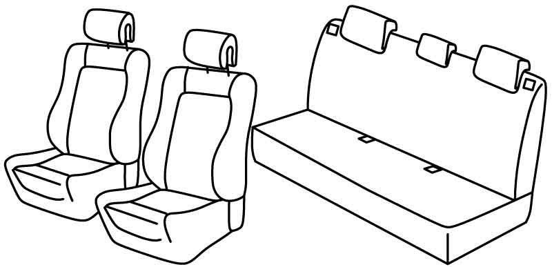 Set coprisedili Superior - Beige - su misura per Renault Clio II 5p (03/98>09/05) dal 6/2001, Community, Dinamique