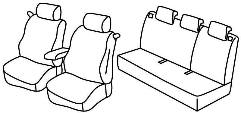 Set coprisedili Superior - Nero/Blu - su misura per Renault Clio III 3p (10/05>01/13)