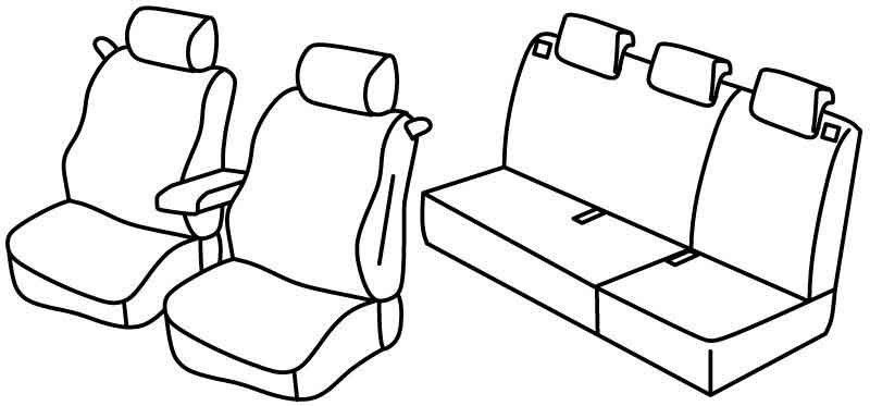 Set coprisedili Superior - Nero/Blu - su misura per Renault Clio III 3p (10/05>01/13)