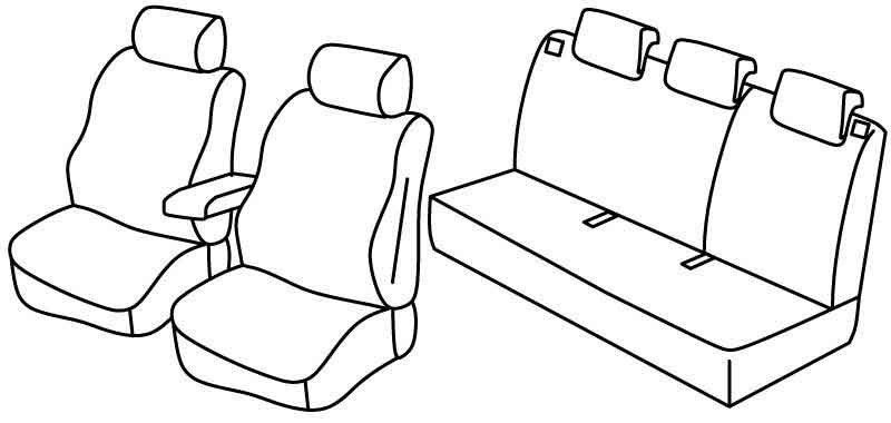 Set coprisedili Superior - Nero/Grigio - su misura per Renault Clio III 5p (10/05>01/13)