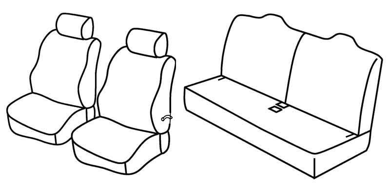 Set coprisedili Superior - Beige - su misura per Renault Twingo (03/93>05/07) fino al 2001