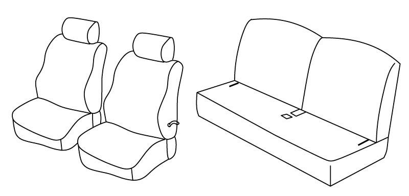 Set coprisedili Superior - Nero/Blu - su misura per Renault Twingo (03/93>05/07) fino al 2001