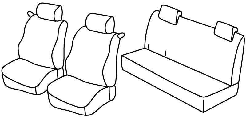 Set coprisedili Superior - Beige - su misura per Renault Twingo (06/07>08/14) fino al 9/2011, Access, Expression