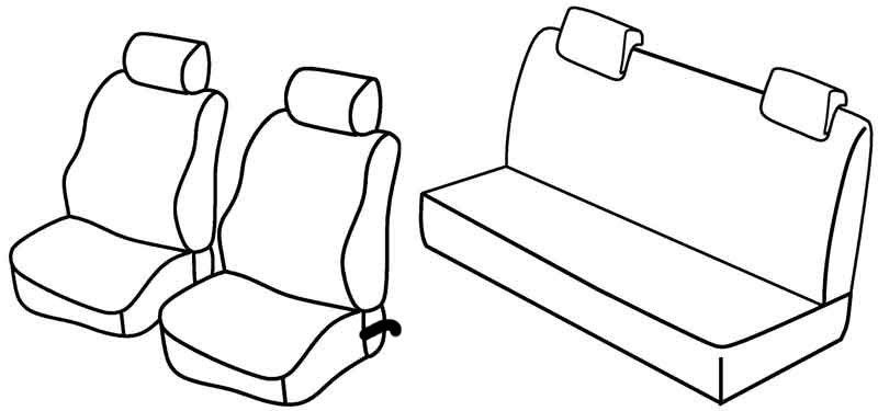 Set coprisedili Superior - Nero/Grigio - su misura per Renault Twingo (06/07>08/14) dal 10/2011