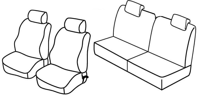 Set coprisedili Superior - Nero/Grigio - su misura per Renault Twingo (06/07>08/14) dal 10/2011