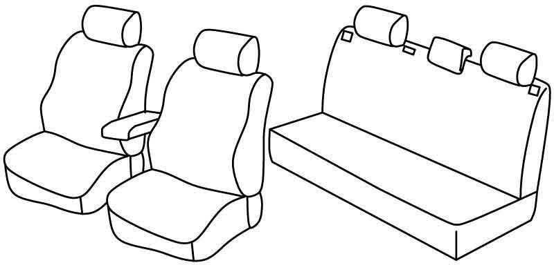 Set coprisedili Superior - Nero/Grigio - su misura per Skoda Fabia 5p (05/07>01/15)
