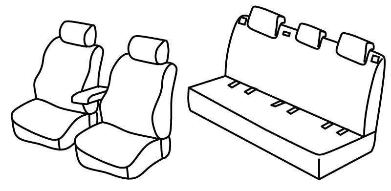 Set coprisedili Superior - Nero/Blu - su misura per Skoda Fabia 5p (02/15>08/21) Active