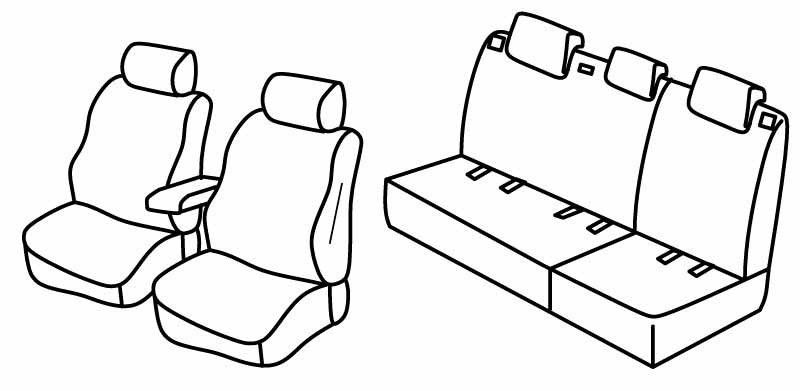 Set coprisedili Superior - Nero/Blu - su misura per Skoda Fabia Wagon (04/15>)