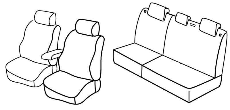 Set coprisedili Superior - Nocciola - su misura per Kia Rio 5p (10/05>08/11)