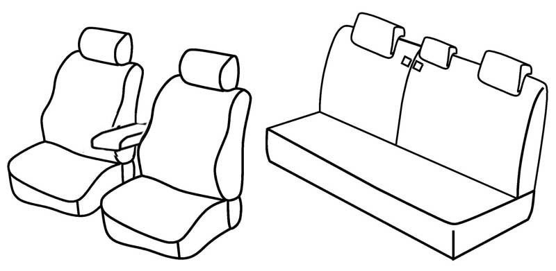 Set coprisedili Superior - Nero/Grigio - su misura per Kia Rio 5p (10/05>08/11)