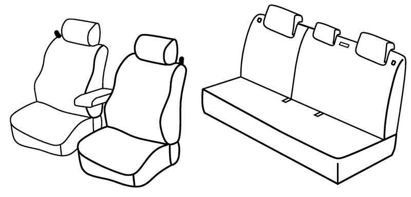 Set coprisedili Superior - Nero/Grigio - su misura per Kia Rio 3p (09/11>12/14)