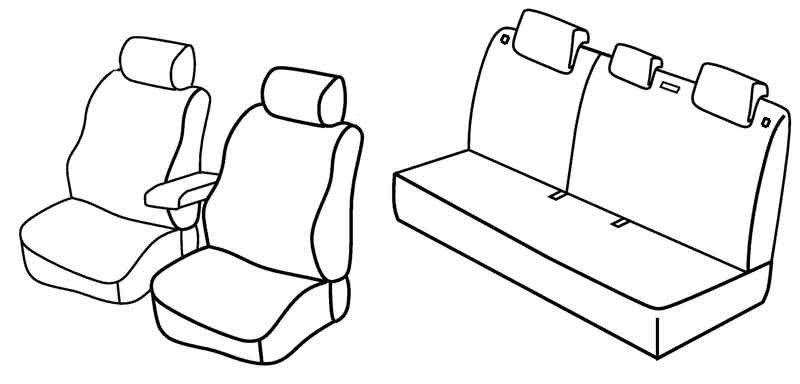Set coprisedili Superior - Nero/Grigio - su misura per Kia Rio 5p (09/11>03/17)