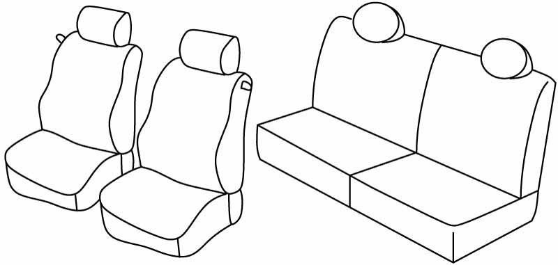 Set coprisedili Superior - Grigio/Nero - su misura per Lancia Ypsilon 3p (09/03>05/11)  - Lancia Ypsilon Unyca 3p (06/11>12/13)