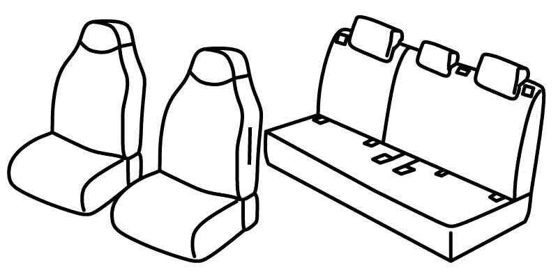 Set coprisedili Superior - Nero/Blu - su misura per Suzuki Swift 5p (05/17>) Sport