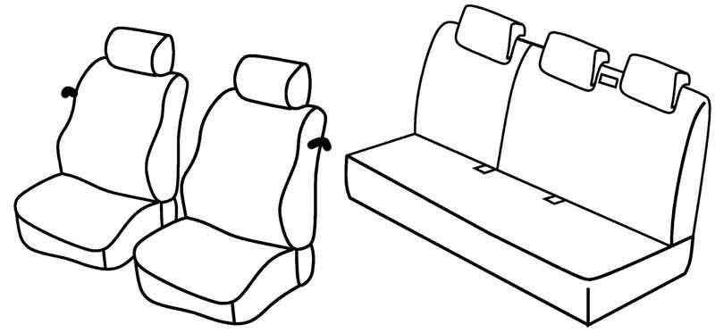 Set coprisedili Superior - Nero/Blu - su misura per Nissan Micra 3p (10/07>10/10)