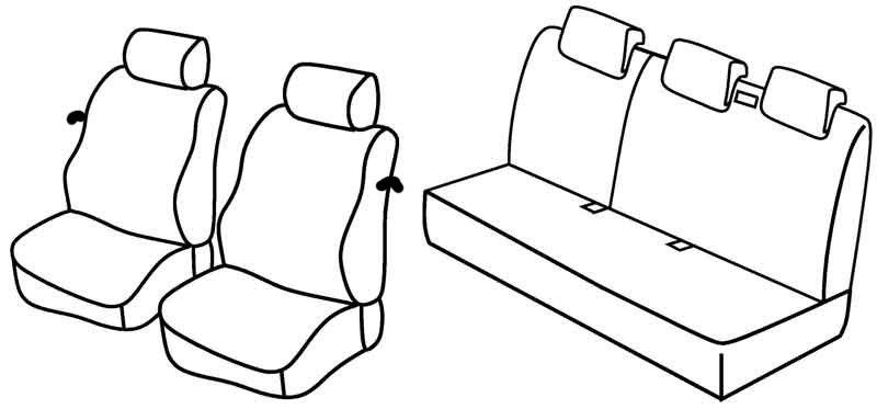 Set coprisedili Superior - Nero/Blu - su misura per Nissan Micra 3p (01/03>09/07)