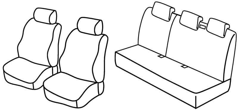 Set coprisedili Superior - Nero/Rosso - su misura per Nissan Micra 5p (01/03>09/07)
