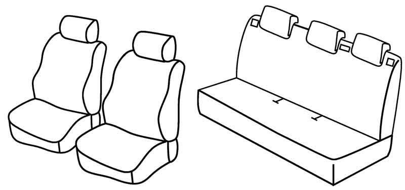 Set coprisedili Superior - Grigio/Nero - su misura per Nissan Micra 5p (10/07>10/10)