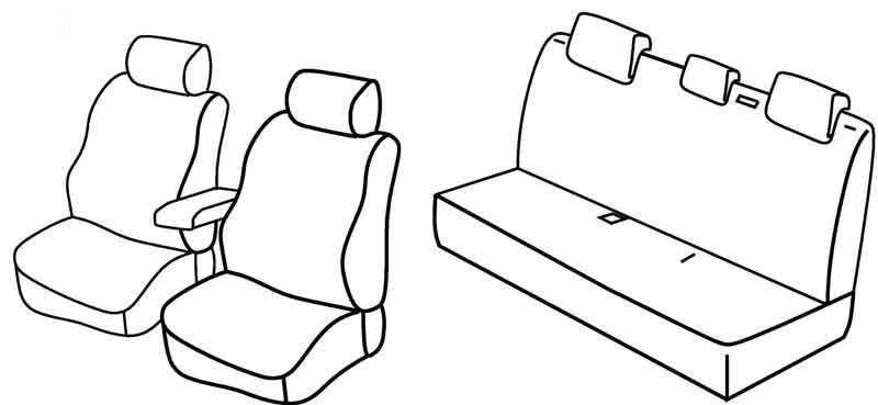 Set coprisedili Superior - Grigio/Nero - su misura per Nissan Micra (11/10>02/17)