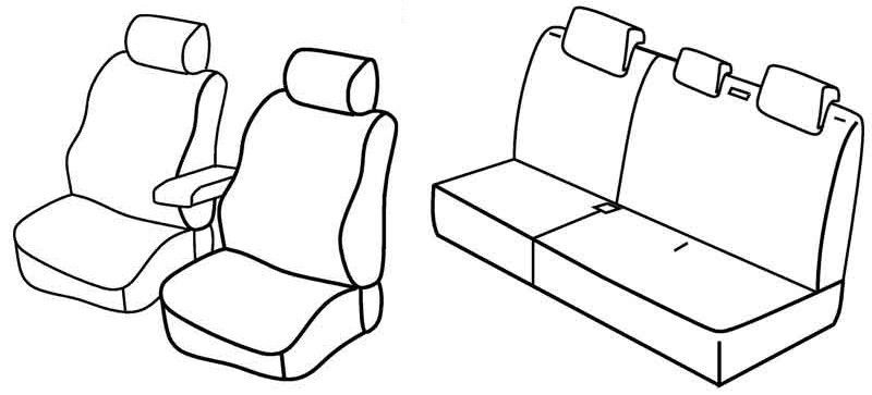 Set coprisedili Superior - Grigio/Nero - su misura per Nissan Micra (11/10>02/17)