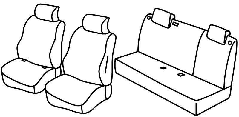 Set coprisedili Superior - Nero/Grigio - su misura per Nissan Micra (03/17>)